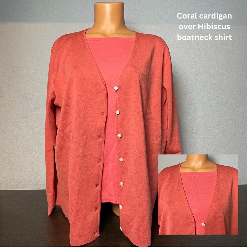 Silk Knit Hibiscus Charter Club Boatneck Top - Picture 7 of 7